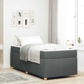 vidaxl-ramka-lozka-z-materacem-ciemnoszary-100-x-200-cm-tkanina
