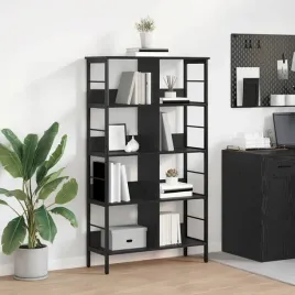 vidaxl-polka-na-ksiazki-czarny-dab-82-x-32-x-1445-cm