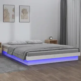 vidaxl-rama-lozka-z-led-biala-135x190-cm-podwojna-lite-drewno