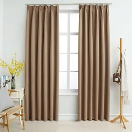 vidaxl-zaslony-zaciemniajace-z-haczykami-2-szt-taupe-140x175-cm