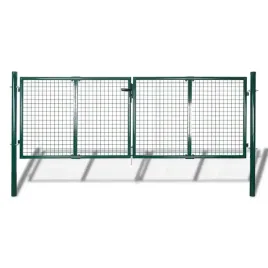 vidaxl-brama-ogrodzeniowa-stalowa-306x150-cm-zielona