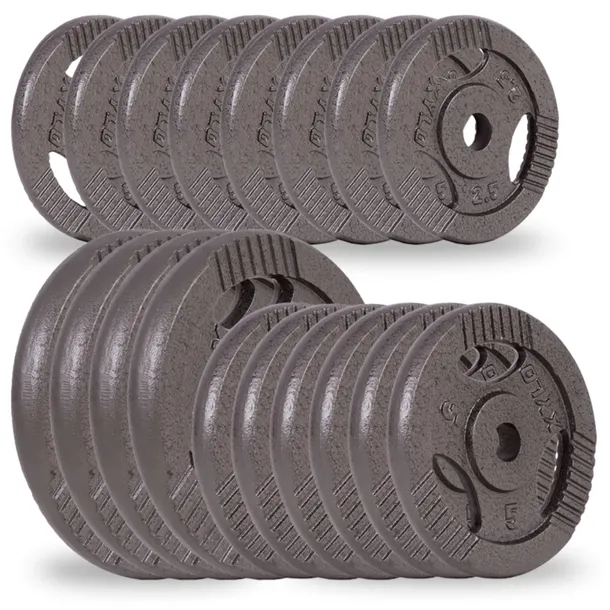 Zestaw OBCIĄŻEŃ ŻELIWNYCH 90KG talerze ŻELIWO nakład CIĘŻARY krążki METAL