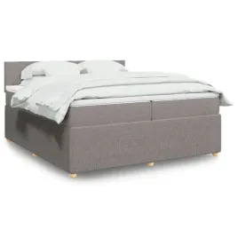 vidaxl-lozko-kontynentalne-z-materacem-taupe-tkanina-200x200-cm