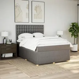 vidaxl-lozko-kontynentalne-z-materacem-taupe-tkanina-160x200-cm