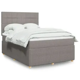 vidaxl-lozko-kontynentalne-z-materacem-taupe-tkanina-160x200-cm
