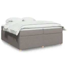 vidaxl-lozko-kontynentalne-z-materacem-taupe-tkanina-200x200-cm