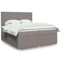 vidaxl-lozko-kontynentalne-z-materacem-taupe-tkanina-200x200-cm