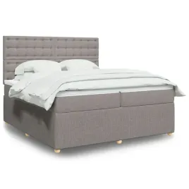 vidaxl-lozko-kontynentalne-z-materacem-taupe-tkanina-200x200-cm