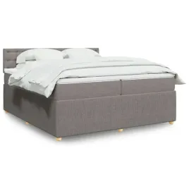 vidaxl-lozko-kontynentalne-z-materacem-taupe-tkanina-200x200-cm