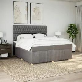 vidaxl-lozko-kontynentalne-z-materacem-taupe-tkanina-200x200-cm