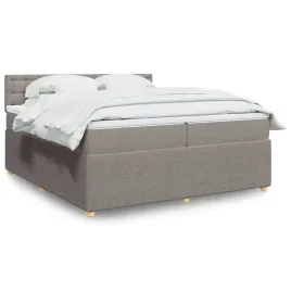 vidaxl-lozko-kontynentalne-z-materacem-taupe-tkanina-200x200-cm