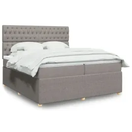 vidaxl-lozko-kontynentalne-z-materacem-taupe-tkanina-200x200-cm