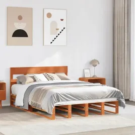 vidaxl-rama-lozka-bez-materaca-woskowy-braz-150x200-cm-lita-sosna
