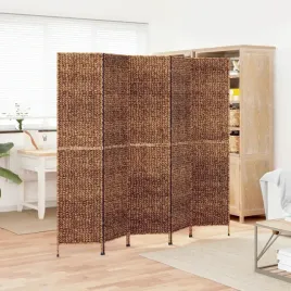 vidaxl-parawan-pokojowy-5-panelowy-brazowy-205x180-cm-hiacynt-wodny