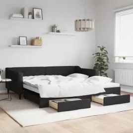 vidaxl-sofa-rozsuwana-z-szufladami-czarna-100x200-cm-tkanina