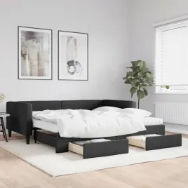 vidaxl-sofa-rozsuwana-z-szufladami-czarna-100x200-cm-tkanina