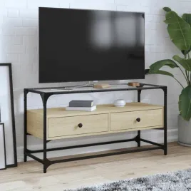 vidaxl-szafka-pod-tv-ze-szklanym-blatem-dab-sonoma-98x35x51-cm