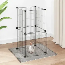 vidaxl-klatka-dla-zwierzat-z-bramka-8-paneli-czarna-35x35-cm-stal