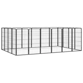 vidaxl-kojec-dla-psa-20-paneli-czarny-50x100-cm-stal