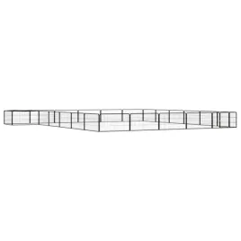 vidaxl-kojec-dla-psa-24-panele-czarny-100x50-cm-stal