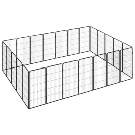 vidaxl-kojec-dla-psa-24-paneli-czarny-50x100-cm-stal