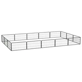vidaxl-kojec-dla-psa-16-panele-czarny-100x50-cm-stal