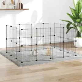 vidaxl-klatka-dla-zwierzat-z-bramka-28-paneli-czarna-35x35-cm-stal