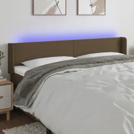 vidaxl-zaglowek-do-lozka-z-led-ciemnobrazowy-163x16x78-88cm-tkanina