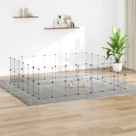 vidaxl-klatka-dla-zwierzat-z-bramka-52-panele-czarna-35x35-cm-stal