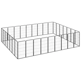 vidaxl-kojec-dla-psa-32-paneli-czarny-50x100-cm-stal