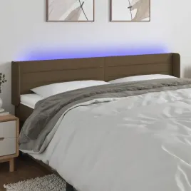 vidaxl-zaglowek-do-lozka-z-led-ciemnobrazowy-203x16x78-88cm-tkanina