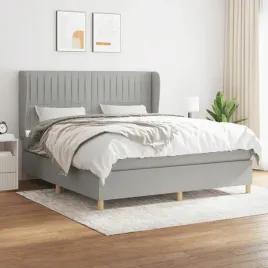 vidaxl-lozko-kontynentalne-z-materacem-jasnoszare-tkanina-160x200-cm