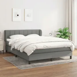 vidaxl-lozko-kontynentalne-z-materacem-ciemnoszara-tkanina-140x190-cm