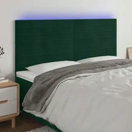 vidaxl-zaglowek-do-lozka-z-led-ciemnozielony-200x5x118-128-cm