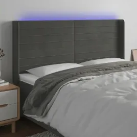 vidaxl-zaglowek-do-lozka-z-led-ciemnoszary-163x16x118-128cm-aksamit