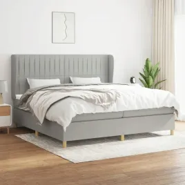 vidaxl-lozko-kontynentalne-z-materacem-jasnoszare-tkanina-200x200-cm