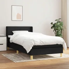 vidaxl-lozko-kontynentalne-z-materacem-czarne-tkanina-90x200-cm
