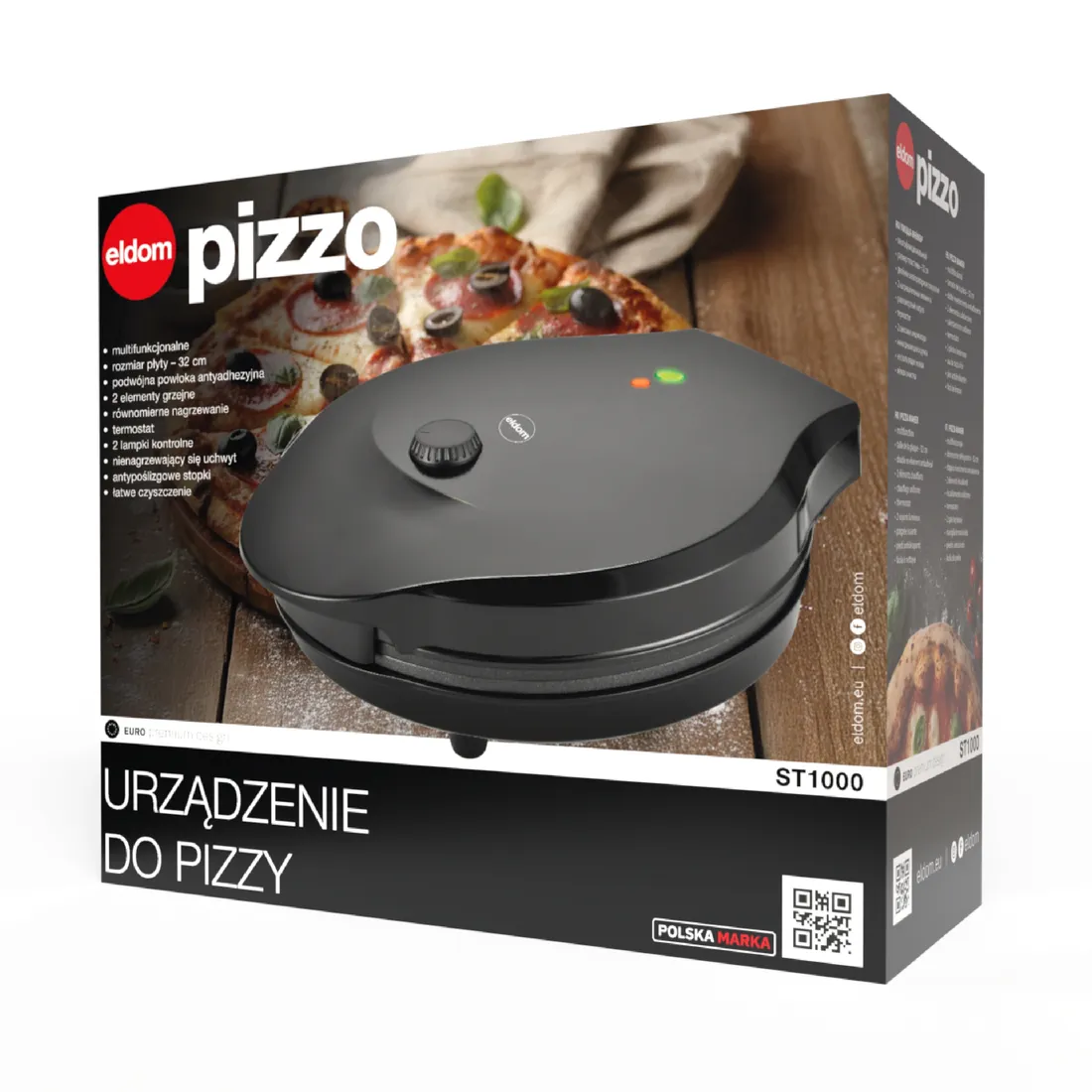 piec-do-pizzy-mini-piekanik-32cm-opiekacz-1450w-st1000-eldom-stan-nowy