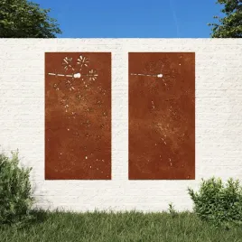 vidaxl-ogrodowe-dekoracje-scienne-2-szt-105x55-cm-stal-kortenowska