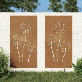 vidaxl-ogrodowe-dekoracje-scienne-2-szt-105x55-cm-stal-kortenowska