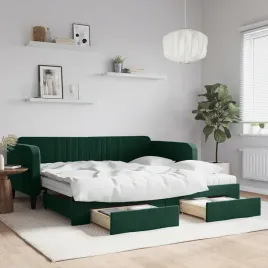 vidaxl-sofa-rozsuwana-z-szufladami-ciemnozielona-100x200-cm-aksamit