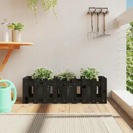 vidaxl-rabata-ogrodowa-z-plotkiem-czarna-100x30x30cm-drewno-sosnowe