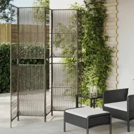 vidaxl-parawan-5-panelowy-szary-polirattan