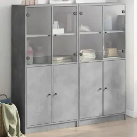 vidaxl-biblioteczka-z-drzwiczkami-szarosc-betonu-136x37x142-cm