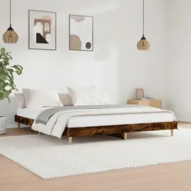 vidaxl-lozko-bez-materaca-przydymiony-dab-150x200-cm