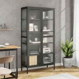 vidaxl-kredens-czarny-85x40x180-cm-szklo-i-stal