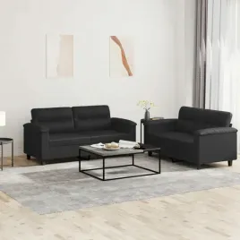 vidaxl-2-osobowa-sofa-z-poduszkami-czarna-sztuczna-skora