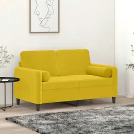 vidaxl-2-osobowa-sofa-z-poduszkami-zolta-120-cm-aksamit