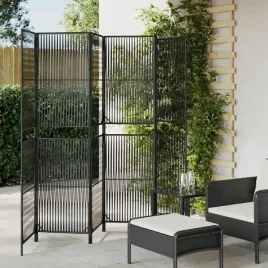 vidaxl-parawan-6-panelowy-czarny-polirattan
