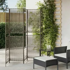 vidaxl-parawan-5-panelowy-szary-polirattan